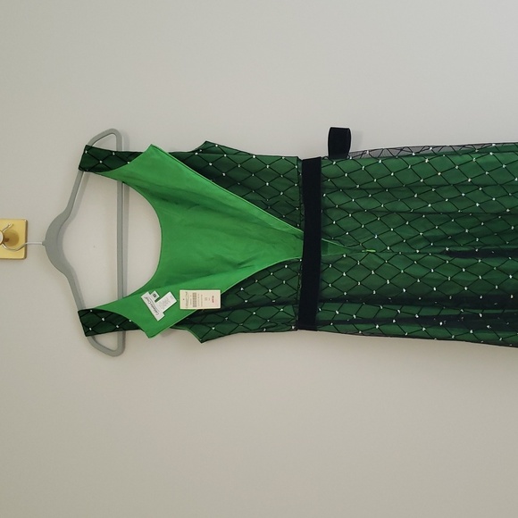 Coldwater Creek NWT Holiday Dress 10 Emerald Green Black Tulle Diamond Christmas - Picture 9 of 15